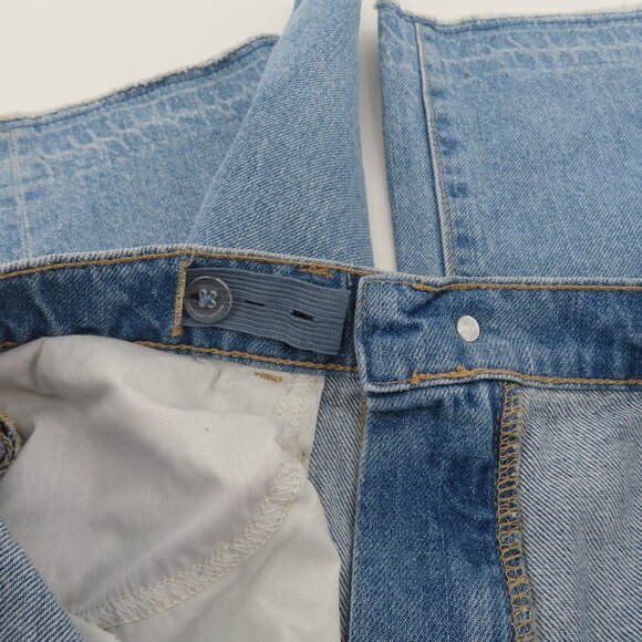 Old Navy Girls 14 High Rise Baggy Wide Leg Blue Denim Jeans Pants Distressed NEW - Picture 10 of 13